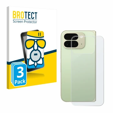 Parte frontal de un envase de producto con el logotipo de la marca BROTECT. Al lado se muestra el dispositivo Google Pixel 10 