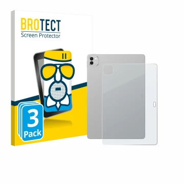 Parte frontal de un envase de producto con el logotipo de la marca BROTECT. Al lado se muestra el dispositivo Honor Magicpad 3
