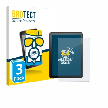 Parte frontal de un envase de producto con el logotipo de la marca BROTECT. Al lado se muestra el dispositivo Bigme B6 Color c