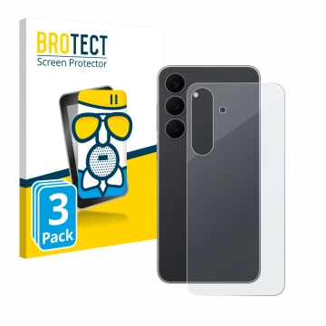 Parte frontal de un envase de producto con el logotipo de la marca BROTECT. Al lado se muestra el dispositivo Samsung Galaxy S