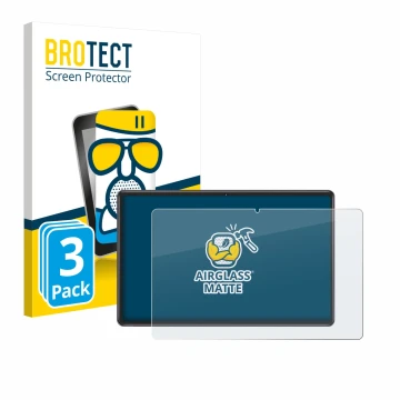 Parte frontal de un envase de producto con el logotipo de la marca BROTECT. Al lado se muestra el dispositivo ZIOVO Z118 10.1