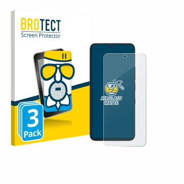Parte frontal de un envase de producto con el logotipo de la marca BROTECT. Al lado se muestra el dispositivo TCL NXTPAPER 60 