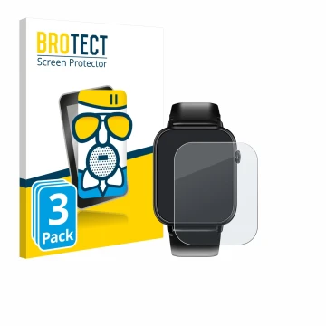 Parte frontal de un envase de producto con el logotipo de la marca BROTECT. Al lado se muestra el dispositivo Oukitel V3 1.83