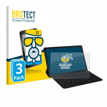 Parte frontal de un envase de producto con el logotipo de la marca BROTECT. Al lado se muestra el dispositivo Laptok LAPA7LBK 