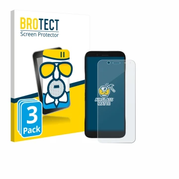 Parte frontal de un envase de producto con el logotipo de la marca BROTECT. Al lado se muestra el dispositivo Datalogic Memor 