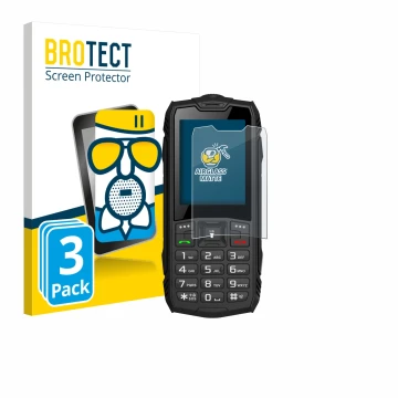 Parte frontal de un envase de producto con el logotipo de la marca BROTECT. Al lado se muestra el dispositivo Hammer Rock con 