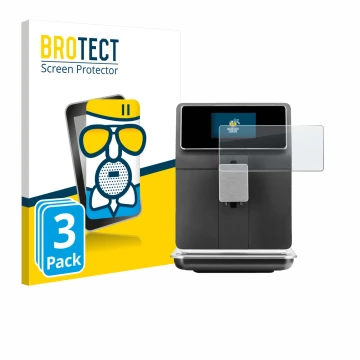 Parte frontal de un envase de producto con el logotipo de la marca BROTECT. Al lado se muestra el dispositivo WMF Perfection 8