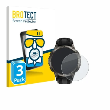 Parte frontal de un envase de producto con el logotipo de la marca BROTECT. Al lado se muestra el dispositivo Kospet Tank T4 c