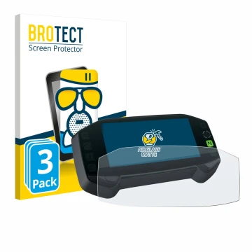 Parte frontal de un envase de producto con el logotipo de la marca BROTECT. Al lado se muestra el dispositivo Suzuki DR-Z4S 20