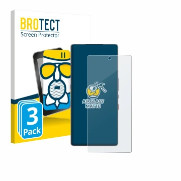 Parte frontal de un envase de producto con el logotipo de la marca BROTECT. Al lado se muestra el dispositivo ZTE Nubia Red Ma