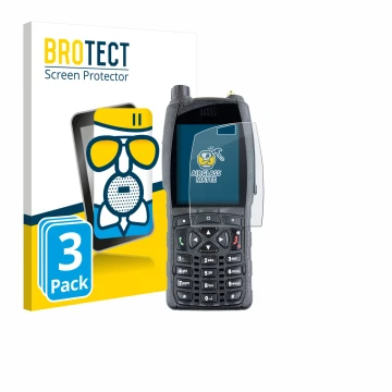 Parte frontal de un envase de producto con el logotipo de la marca BROTECT. Al lado se muestra el dispositivo Sepura SC2020 co