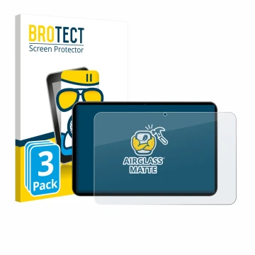 Parte frontal de un envase de producto con el logotipo de la marca BROTECT. Al lado se muestra el dispositivo Tabwee T60 PRO 1