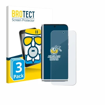 Parte frontal de un envase de producto con el logotipo de la marca BROTECT. Al lado se muestra el dispositivo realme GT 8 Pro 