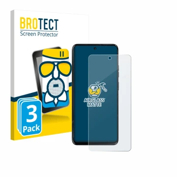 Parte frontal de un envase de producto con el logotipo de la marca BROTECT. Al lado se muestra el dispositivo Motorola Moto G6