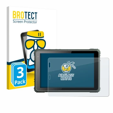 Parte frontal de un envase de producto con el logotipo de la marca BROTECT. Al lado se muestra el dispositivo Geshem MTK6877 c