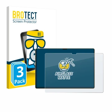 Parte frontal de un envase de producto con el logotipo de la marca BROTECT. Al lado se muestra el dispositivo Huawei MatePad P
