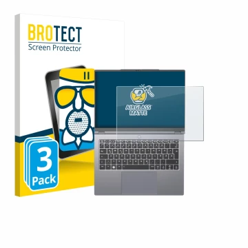 Parte frontal de un envase de producto con el logotipo de la marca BROTECT. Al lado se muestra el dispositivo Tuxedo InfinityB