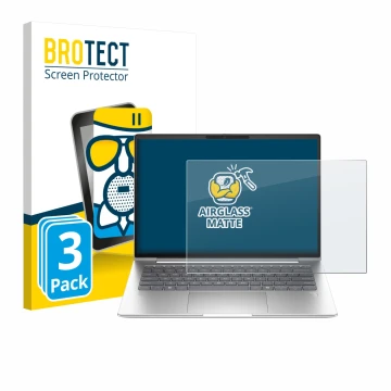 Parte frontal de un envase de producto con el logotipo de la marca BROTECT. Al lado se muestra el dispositivo HP ProBook 4 G1a