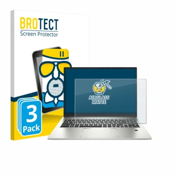 Parte frontal de un envase de producto con el logotipo de la marca BROTECT. Al lado se muestra el dispositivo MSI Prestige A16