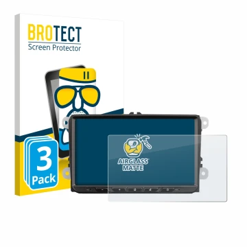 Parte frontal de un envase de producto con el logotipo de la marca BROTECT. Al lado se muestra el dispositivo Zenec Z-E2065 co