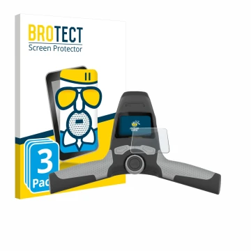 Parte frontal de un envase de producto con el logotipo de la marca BROTECT. Al lado se muestra el dispositivo PowaKaddy FW5s c