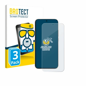 Parte frontal de un envase de producto con el logotipo de la marca BROTECT. Al lado se muestra el dispositivo Oppo Reno 15 Pro