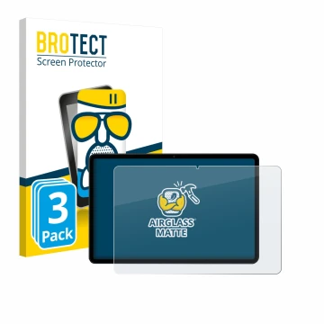 Parte frontal de un envase de producto con el logotipo de la marca BROTECT. Al lado se muestra el dispositivo Xiaomi Poco Pad 