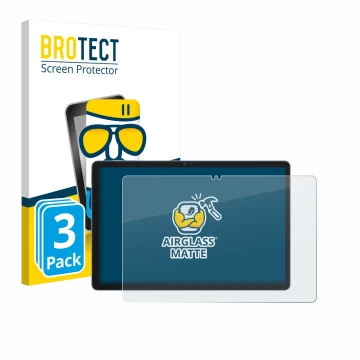 Parte frontal de un envase de producto con el logotipo de la marca BROTECT. Al lado se muestra el dispositivo Blackview Zeno 1