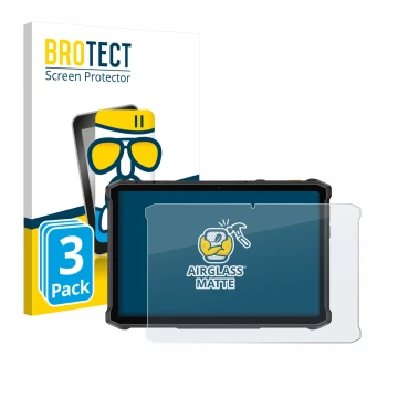 Parte frontal de un envase de producto con el logotipo de la marca BROTECT. Al lado se muestra el dispositivo Ulefone Armor Pa