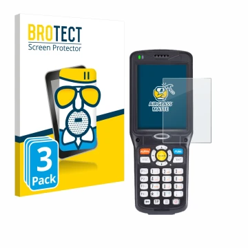 Parte frontal de un envase de producto con el logotipo de la marca BROTECT. Al lado se muestra el dispositivo Unitech HT510A c