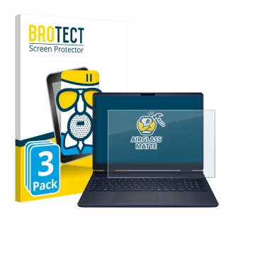 Parte frontal de un envase de producto con el logotipo de la marca BROTECT. Al lado se muestra el dispositivo Dell Alienware 1