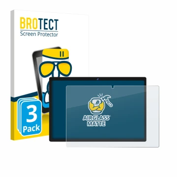 Parte frontal de un envase de producto con el logotipo de la marca BROTECT. Al lado se muestra el dispositivo Biegedy B29 10.1