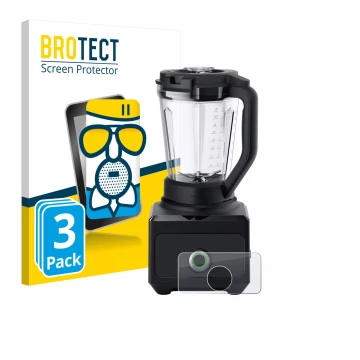 Parte frontal de un envase de producto con el logotipo de la marca BROTECT. Al lado se muestra el dispositivo Braun PowerBlend