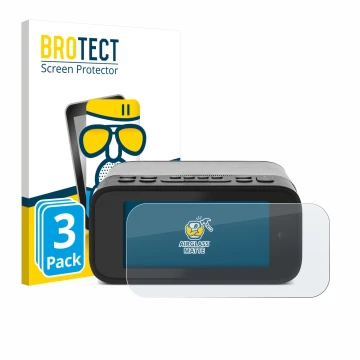 Parte frontal de un envase de producto con el logotipo de la marca BROTECT. Al lado se muestra el dispositivo TechniSat Digitr