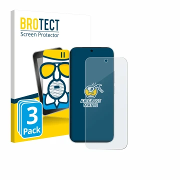 Parte frontal de un envase de producto con el logotipo de la marca BROTECT. Al lado se muestra el dispositivo Vivo S50 con su 