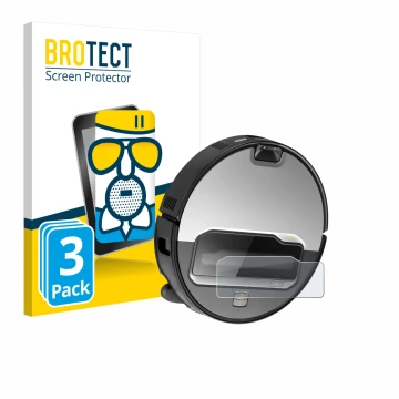 Parte frontal de un envase de producto con el logotipo de la marca BROTECT. Al lado se muestra el dispositivo Roborock Saros Z