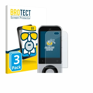 Parte frontal de un envase de producto con el logotipo de la marca BROTECT. Al lado se muestra el dispositivo Sofabaton X2 con