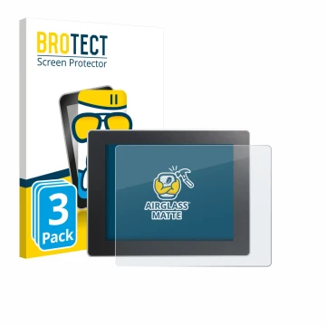 Parte frontal de un envase de producto con el logotipo de la marca BROTECT. Al lado se muestra el dispositivo Weintek cMT3092X