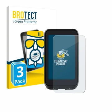 Parte frontal de un envase de producto con el logotipo de la marca BROTECT. Al lado se muestra el dispositivo igpsport BiNavi 