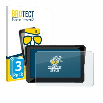 Parte frontal de un envase de producto con el logotipo de la marca BROTECT. Al lado se muestra el dispositivo Carpuride W702 P