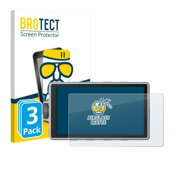 Parte frontal de un envase de producto con el logotipo de la marca BROTECT. Al lado se muestra el dispositivo DJI Ronin 4D con