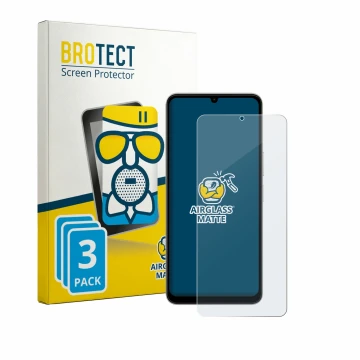 Parte frontal de un envase de producto con el logotipo de la marca BROTECT. Al lado se muestra el dispositivo Vivo Y11 2026 co