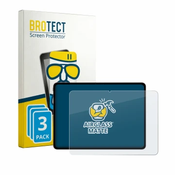 Parte frontal de un envase de producto con el logotipo de la marca BROTECT. Al lado se muestra el dispositivo OnePlus Pad 4 co