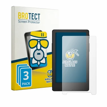 Parte frontal de un envase de producto con el logotipo de la marca BROTECT. Al lado se muestra el dispositivo Xteink X4 Classi