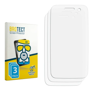 Parte frontal de un envase de producto con el logotipo de la marca BROTECT. Al lado está el protector de pantalla correspondie