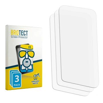 Parte frontal de un envase de producto con el logotipo de la marca BROTECT. Al lado está el protector de pantalla correspondie