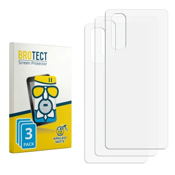 Parte frontal de un envase de producto con el logotipo de la marca BROTECT. Al lado está el protector de pantalla correspondie
