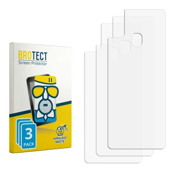 Parte frontal de un envase de producto con el logotipo de la marca BROTECT. Al lado está el protector de pantalla correspondie