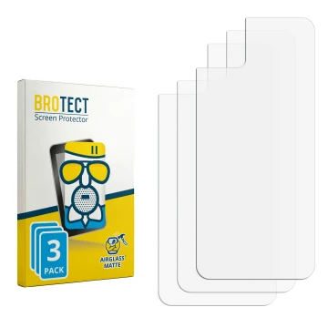 Parte frontal de un envase de producto con el logotipo de la marca BROTECT. Al lado está el protector de pantalla correspondie