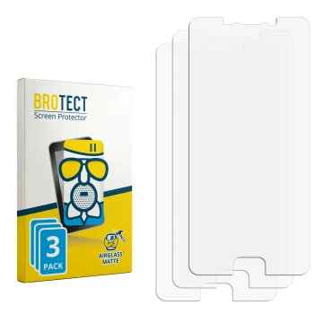 Parte frontal de un envase de producto con el logotipo de la marca BROTECT. Al lado está el protector de pantalla correspondie